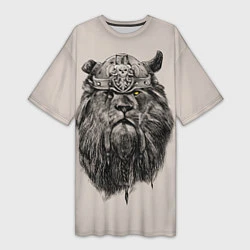 Женская длинная футболка Старый лев-воин