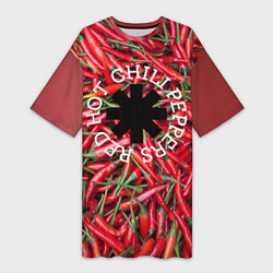Футболка женская длинная Red Hot Chili Peppers, цвет: 3D-принт