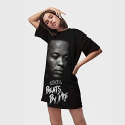 Футболка женская длинная Dr. Dre: 100% Beats, цвет: 3D-принт — фото 2