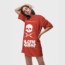 Футболка женская длинная Deatch Proof Skull, цвет: 3D-принт — фото 2