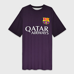 Футболка женская длинная Barcelona FC: Violet, цвет: 3D-принт