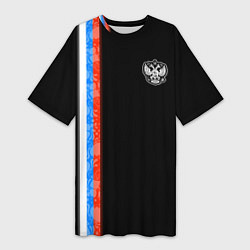 Футболка женская длинная Russia - Black collection 2023, цвет: 3D-принт