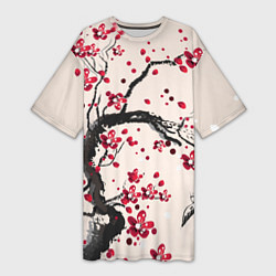 Женская длинная футболка Сакура