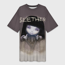 Женская длинная футболка Seether: Fake it