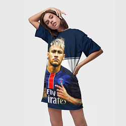 Футболка женская длинная Neymar: Fly Emirates, цвет: 3D-принт — фото 2