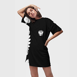 Футболка женская длинная Russia - Black collection, цвет: 3D-принт — фото 2