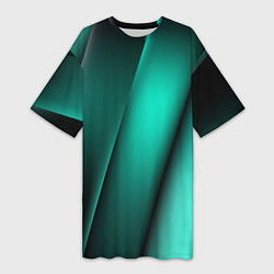 Женская длинная футболка Emerald lines