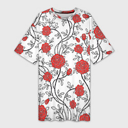 Женская длинная футболка Сад из Роз