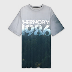 Женская длинная футболка Чернобыль 1986