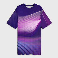 Женская длинная футболка Фиолетовые Волны