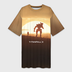 Футболка женская длинная Titanfall 2: Sunrise, цвет: 3D-принт