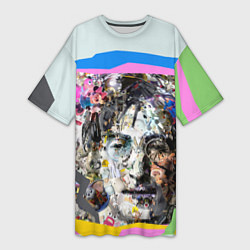 Футболка женская длинная John Lennon: Abstraction, цвет: 3D-принт