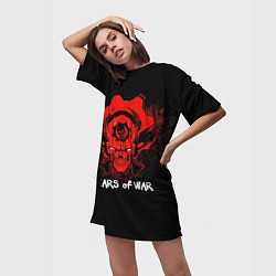 Футболка женская длинная Gears of War: Red Skull, цвет: 3D-принт — фото 2