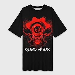Женская длинная футболка Gears of War: Red Skull
