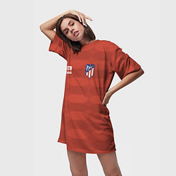 Футболка женская длинная Atletico Madrid: Red Ellipse, цвет: 3D-принт — фото 2