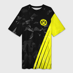 Футболка женская длинная FC Borussia Dortmund: Abstract, цвет: 3D-принт