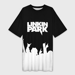 Футболка женская длинная Linkin Park: Black Rock, цвет: 3D-принт