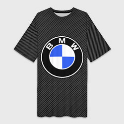 Футболка женская длинная BMW CARBON БМВ КАРБОН, цвет: 3D-принт