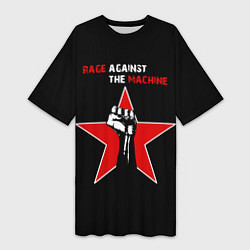Футболка женская длинная Rage Against the Machine - star, цвет: 3D-принт