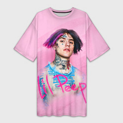 Женская длинная футболка Lil Peep: Pink Style