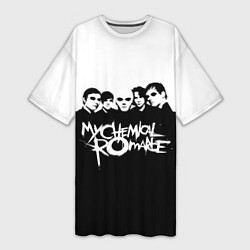 Футболка женская длинная My Chemical Romance B&W, цвет: 3D-принт