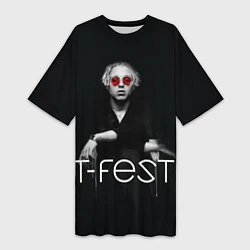 Женская длинная футболка T-Fest: Black Style
