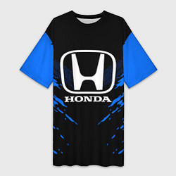 Футболка женская длинная Honda: Blue Anger, цвет: 3D-принт