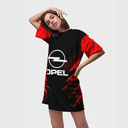 Футболка женская длинная Opel: Red Anger, цвет: 3D-принт — фото 2