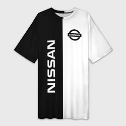 Женская длинная футболка Nissan B&W
