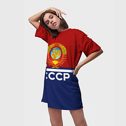 Футболка женская длинная СССР: Спортсмен, цвет: 3D-принт — фото 2