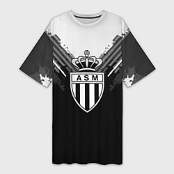 Футболка женская длинная FC Monaco: Black Style, цвет: 3D-принт