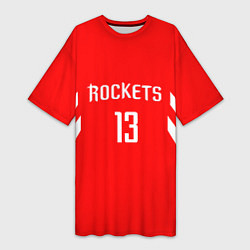 Футболка женская длинная Rockets: James Harden 13, цвет: 3D-принт