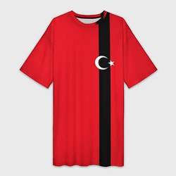 Футболка женская длинная Турция, цвет: 3D-принт