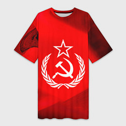 Футболка женская длинная Патриот СССР, цвет: 3D-принт