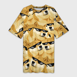 Женская длинная футболка Doge: Deal with it