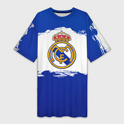 Футболка женская длинная Real Madrid FC, цвет: 3D-принт