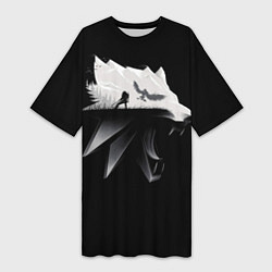 Женская длинная футболка Волк Ведьмака