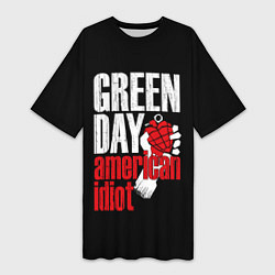 Футболка женская длинная Green Day: American Idiot, цвет: 3D-принт