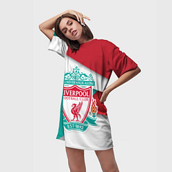 Футболка женская длинная FC Liverpool, цвет: 3D-принт — фото 2