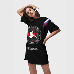 Футболка женская длинная MMA Russia, цвет: 3D-принт — фото 2