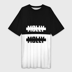 Футболка женская длинная Molly: Black & White, цвет: 3D-принт