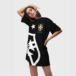 Футболка женская длинная Brazil Team: Exclusive, цвет: 3D-принт — фото 2