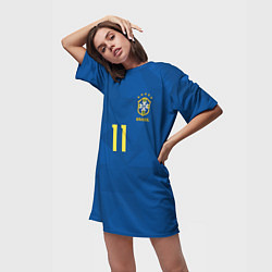 Футболка женская длинная Coutinho Away WC 2018, цвет: 3D-принт — фото 2