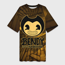 Футболка женская длинная Black Bendy, цвет: 3D-принт