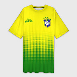 Футболка женская длинная CBF Brasil, цвет: 3D-принт
