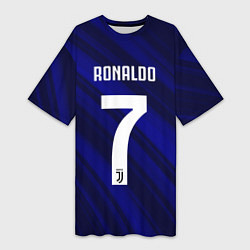Женская длинная футболка Ronaldo 7: Blue Sport