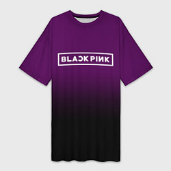 Женская длинная футболка Black Pink: Violet Gradient