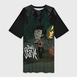 Женская длинная футболка Don't Starve: Night Forrest