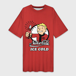 Футболка женская длинная Nuka Cola: Ice Cold, цвет: 3D-принт