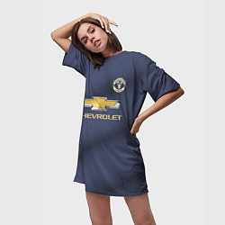 Футболка женская длинная Manchester United away 18-19, цвет: 3D-принт — фото 2